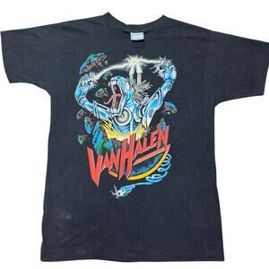 Vintage 1989 Van Halen “Kicks Ass” Robot Graphic T-Shirt XL Single Stitch 20x29